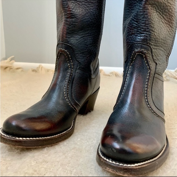 Frye- Sexy Tall dark brown boots genuine leather - Picture 3 of 10